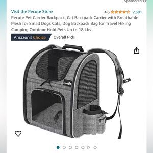 Petcute backpack pet carrier